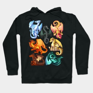 Wings of Fire: Jade Winglet Dragons - Moonwatcher, Winter, Qibli, Turtle, Kinkajou, Umber, Peril, Hoodie